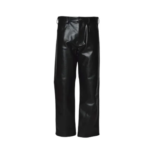 Msgm Textured Faux Leather Trousers