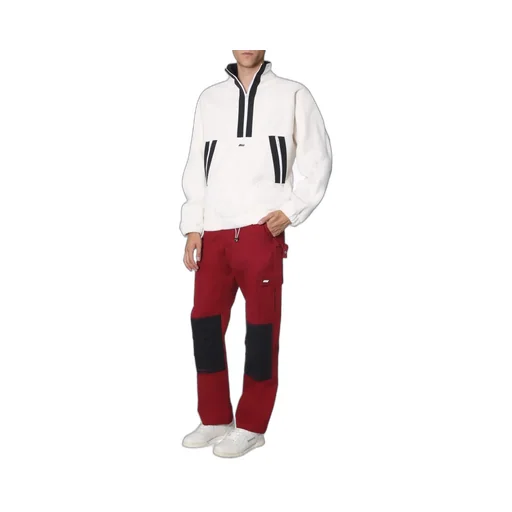 Msgm Logo Plaque Half Zip Sweater