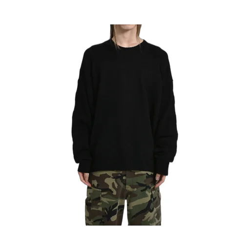 3D Diag Knit Crewneck / Blk Blk