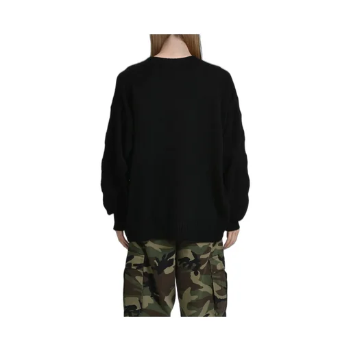 3D Diag Knit Crewneck / Blk Blk