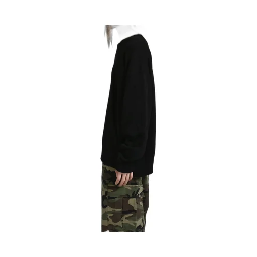 3D Diag Knit Crewneck / Blk Blk