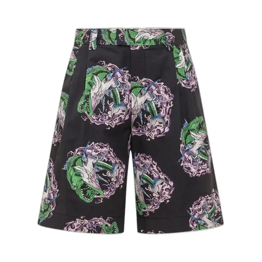 Msgm Graphic Printed Knee-Length Shorts