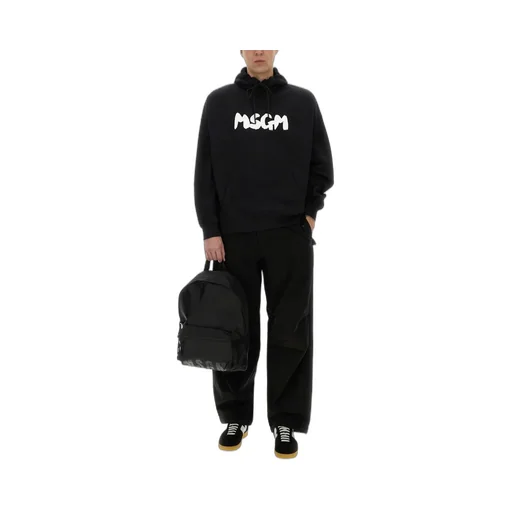 Msgm Logo Printed Drawstring Hoodie