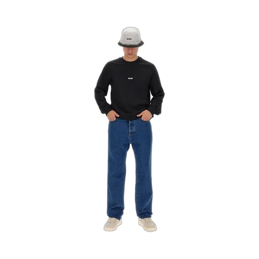 Msgm Logo Embroidered Straight-Leg Jeans