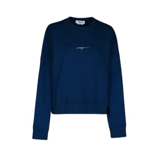 Msgm Logo Embroidered Crewneck Sweatshirt