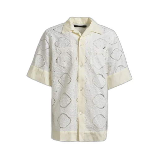 Crochet Button-Down Shirts / Wht