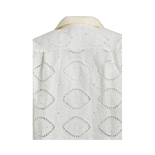 Crochet Button-Down Shirts / Wht