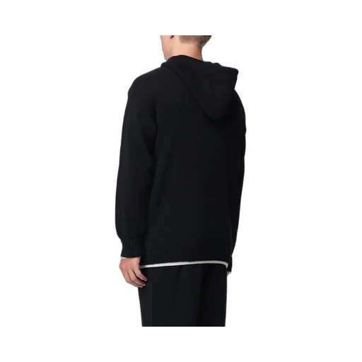 Msgm Logo Printed Drawstring Knit Hoodie