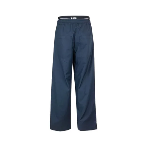 Msgm Logo Waistband Straight Leg Trousers