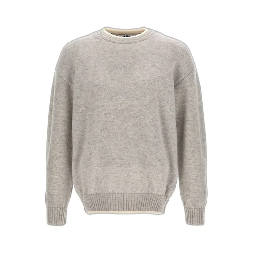 Msgm Logo Embroidered Knitted Jumper