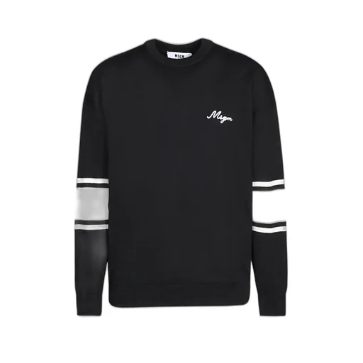 Msgm Logo Embroidered Knitted Jumper