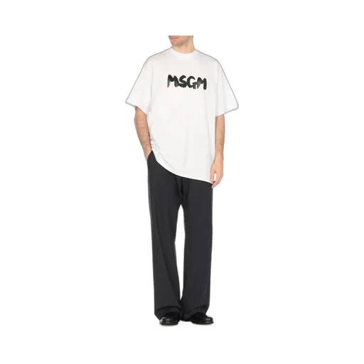 Msgm Logo-Printed Crewneck T-Shirt