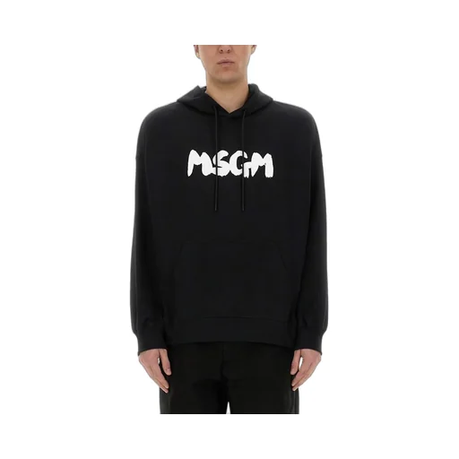 Msgm Logo Printed Drawstring Hoodie