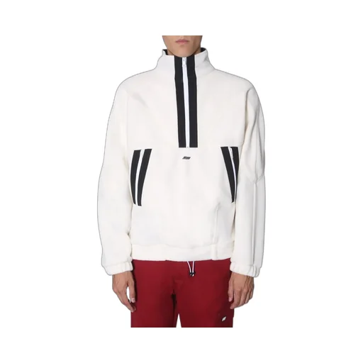 Msgm Logo Plaque Half Zip Sweater