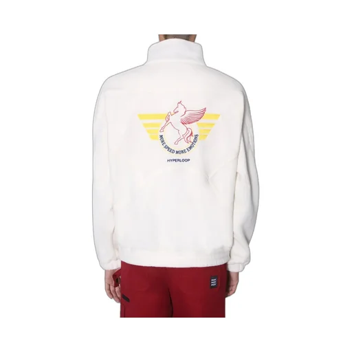 Msgm Logo Plaque Half Zip Sweater