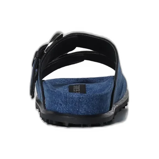 Regenerated Deadstock Denim Ms Ground Sandal / Blu Laser+Wash