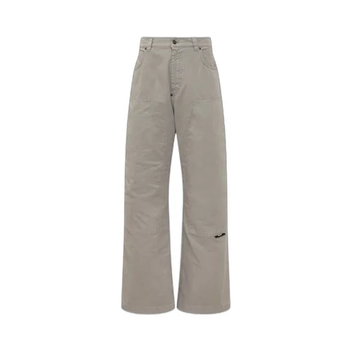 Msgm Logo Patch Wide Leg Trousers