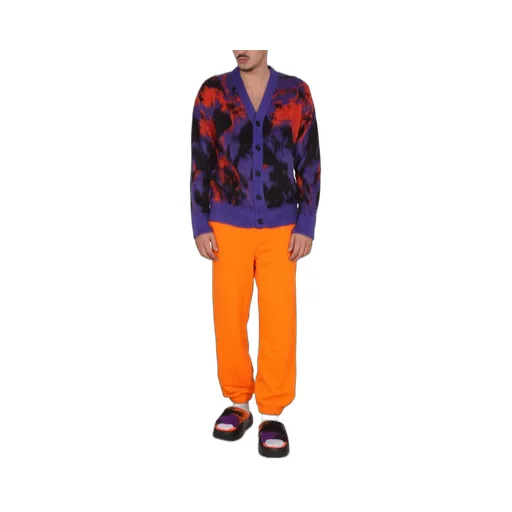 Msgm Abstract Printed Long-Sleeved Cardigan