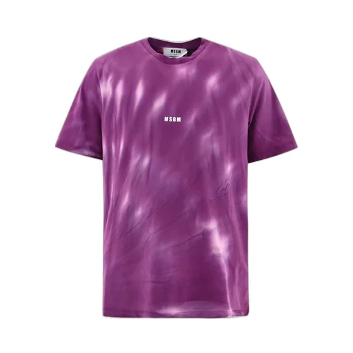 Msgm Logo Printed Tie-Dye T-Shirt