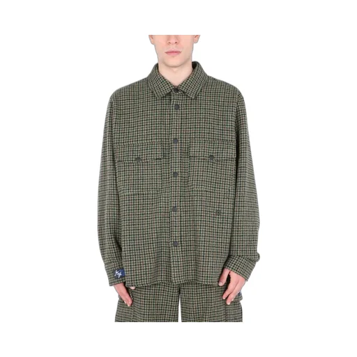 Msgm Logo Tag Check Shirt