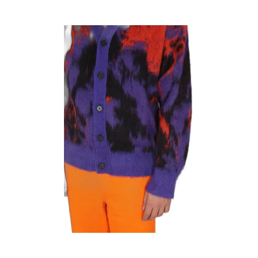 Msgm Abstract Printed Long-Sleeved Cardigan