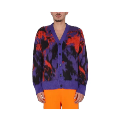 Msgm Abstract Printed Long-Sleeved Cardigan