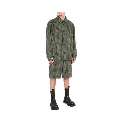 Msgm Logo Tag Check Shirt