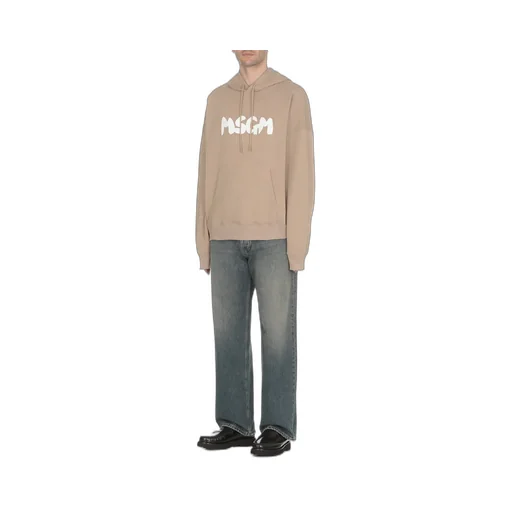 Msgm Logo Printed Drawstring Hoodie