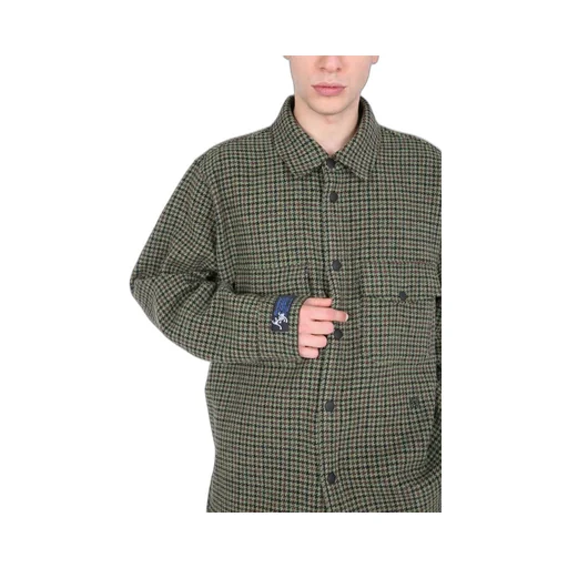 Msgm Logo Tag Check Shirt