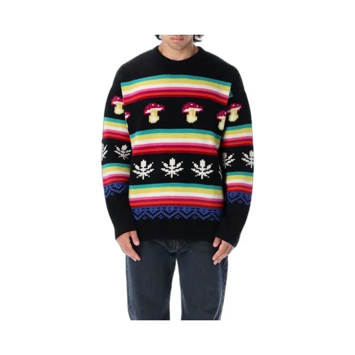 Msgm Patterned Jacquard Knitted Jumper