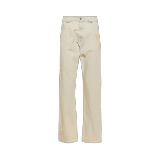 Msgm Mid-Rise Straight-Leg Distressed Jeans