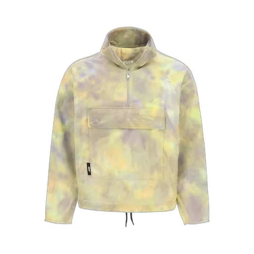 Msgm Half-Zip Tie-Dye Sweatshirt