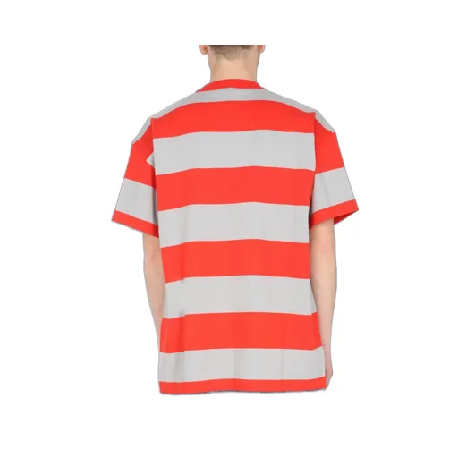 Msgm Embroidered Logo Striped T-Shirt