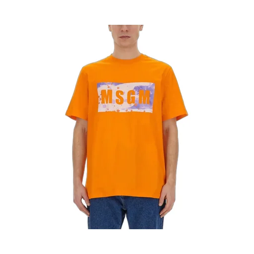 Msgm Logo-Printed Crewneck T-Shirt