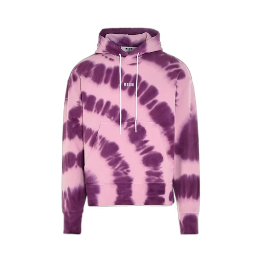 Msgm Logo Printed Tie-Dye Hoodie