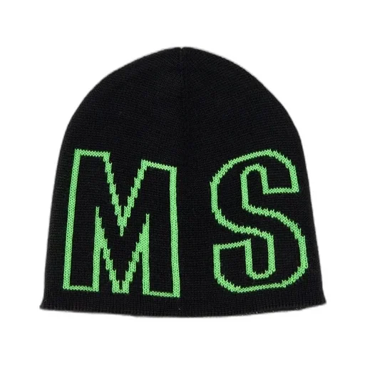 Msgm Logo Intarsia Knit Beanie