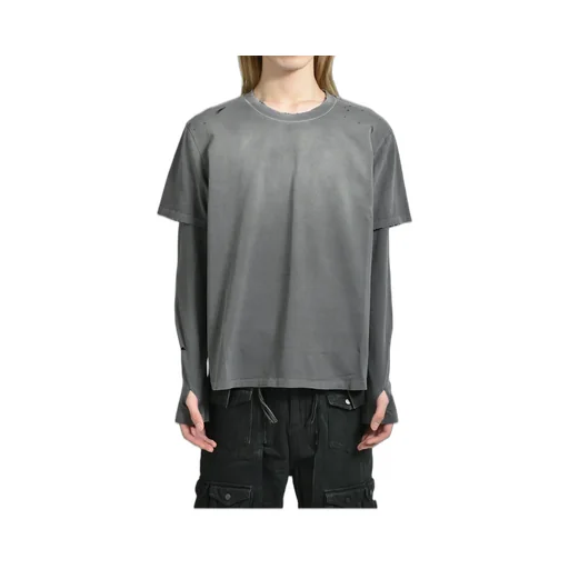 Sun Faded Double Layer Tee / Washed Blk
