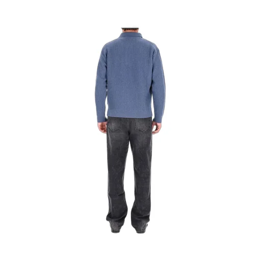 Maison Kitsuné Fox Head Ribbed Polo Jumper