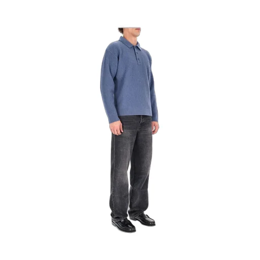Maison Kitsuné Fox Head Ribbed Polo Jumper