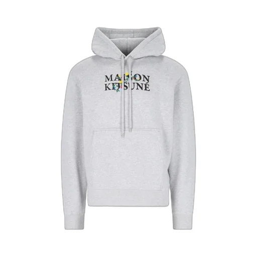 Maison Kitsuné Logo Printed Drawstring Hoodie