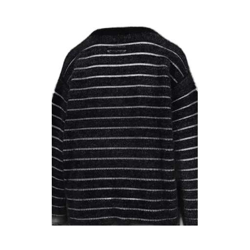 Crew Neck Oversized Sweater / Blk/Wht Gaultier