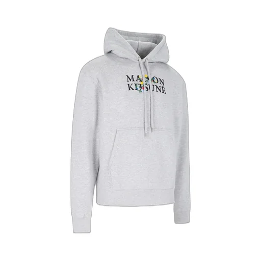 Maison Kitsuné Logo Printed Drawstring Hoodie