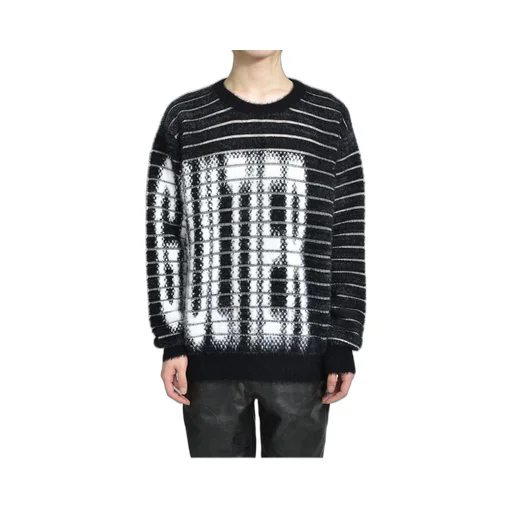 Crew Neck Oversized Sweater / Blk/Wht Gaultier