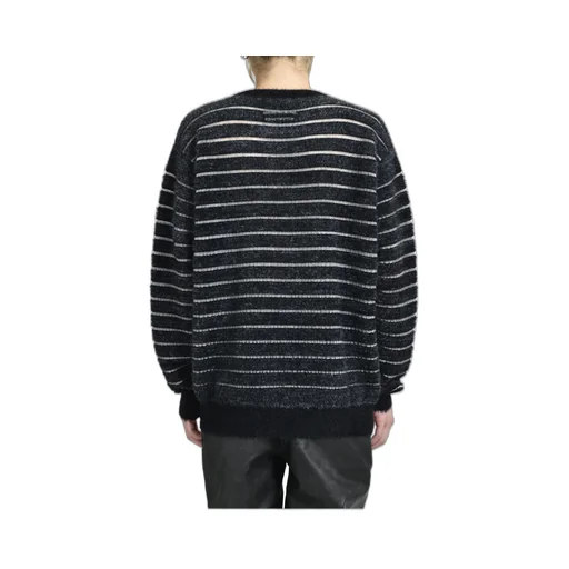 Crew Neck Oversized Sweater / Blk/Wht Gaultier