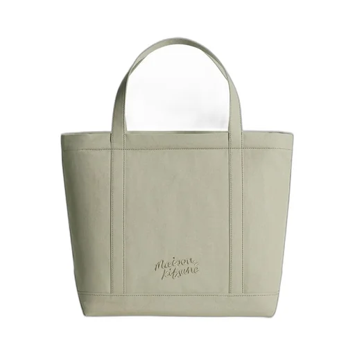 Maison Kitsuné Fox Head Embroidered Large Tote Bag