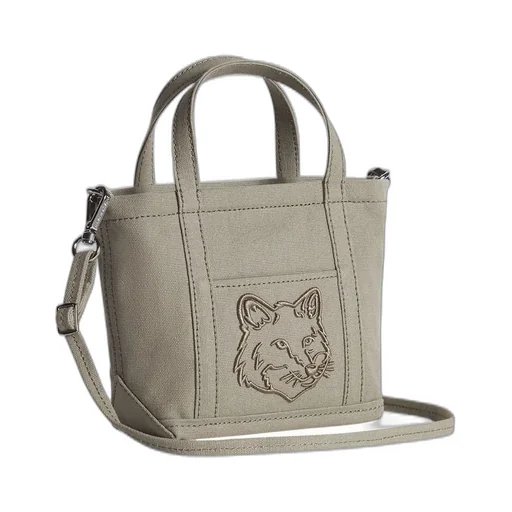 Maison Kitsuné Fox Head Embroidered Mini Tote Bag