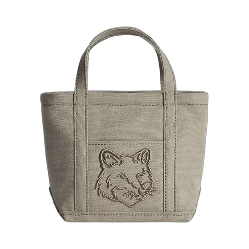Maison Kitsuné Fox Head Embroidered Mini Tote Bag