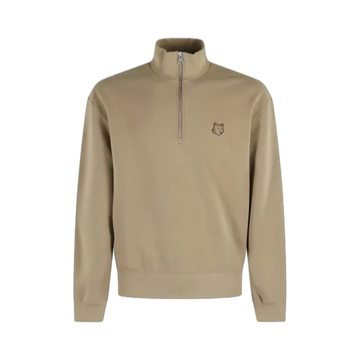 Maison Kitsuné Bold Fox Head Patch Comfort Half Zipped Sweatshirt