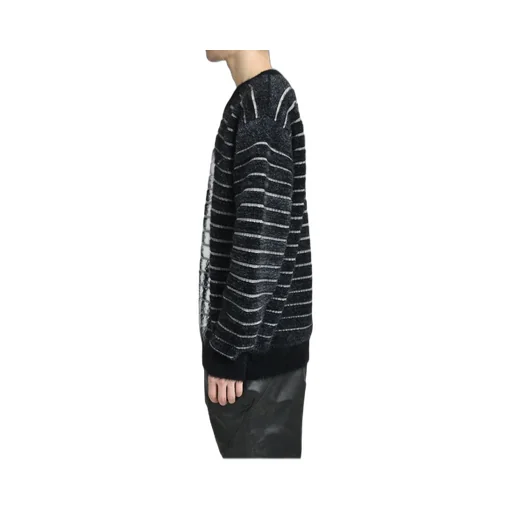 Crew Neck Oversized Sweater / Blk/Wht Gaultier