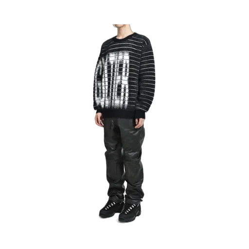 Crew Neck Oversized Sweater / Blk/Wht Gaultier